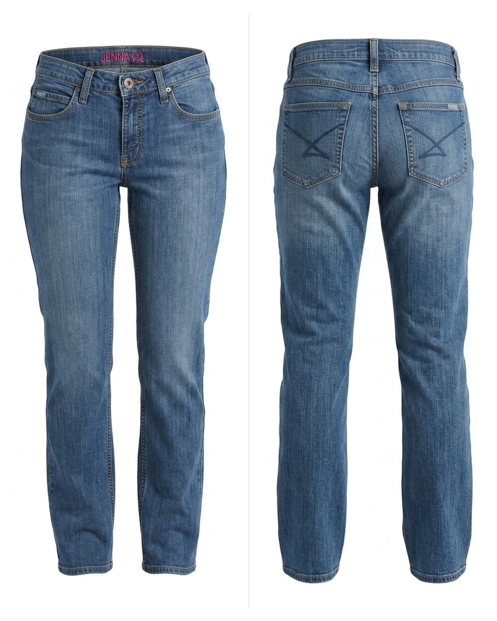 Cinch Jenna Blue Medium Wash Stretch Straight Leg Jeans Women Size 28